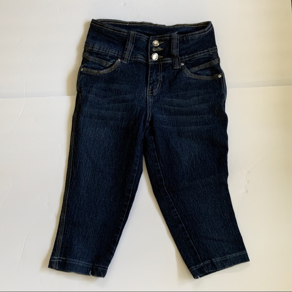Diamante Junior Girls Capri Jeans-Size 3